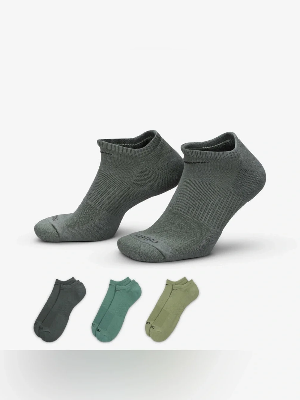 Nike dri-fit everyday plus cotton cushioned no show socks Green SX6889-935